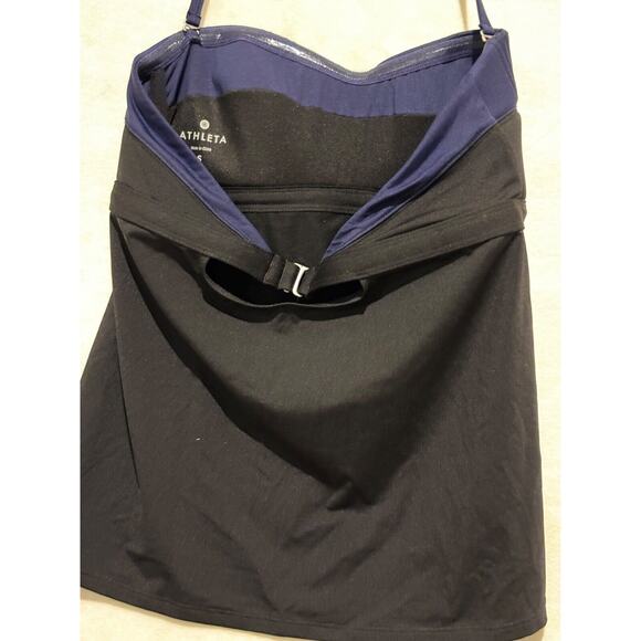 Athleta Halter Convertible Tankini Top Black and Navy Size S built in bra - Picture 2 of 7